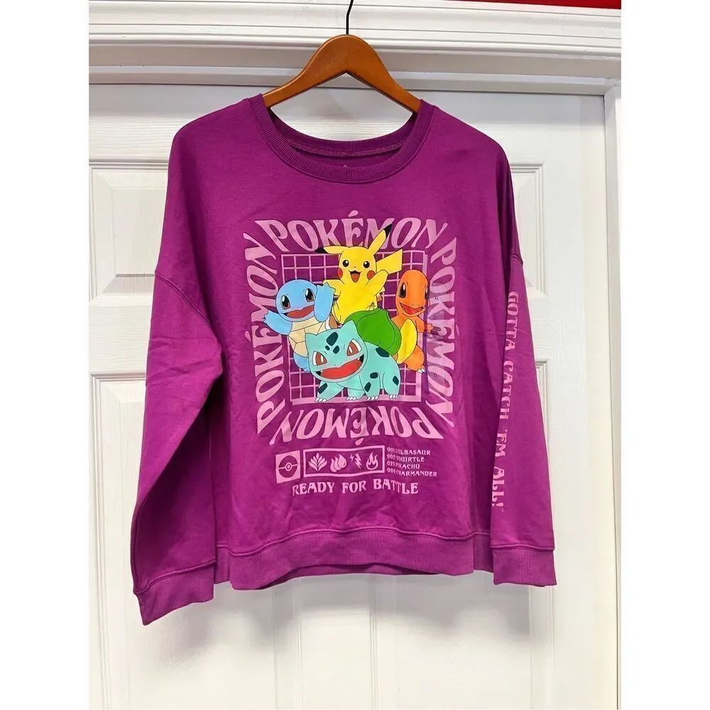 Pokémon Purple Ready For Battle Sweatshirt sz XL NWT